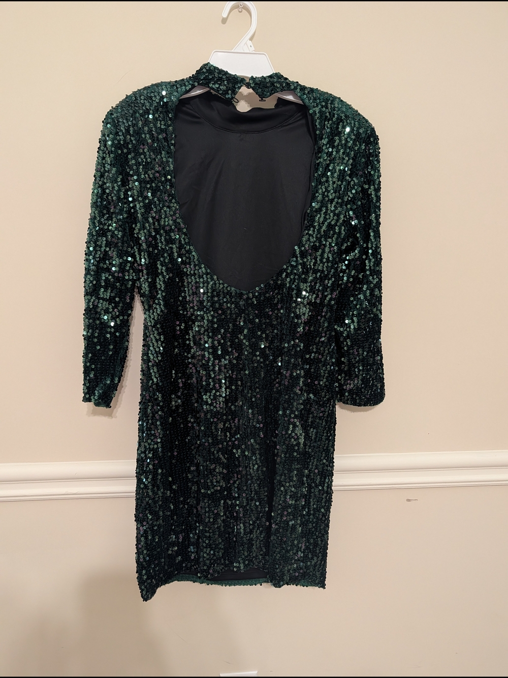 Donna Morgan Women's Emerald Sequin Long-Sleeve Dress Jacket - Picture 4 of 10
